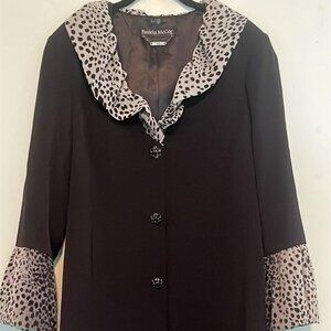 Vintage(???)   Pamela McCoy Coat w/Silk Leopard Accent MobWife Fashion Diva Cour